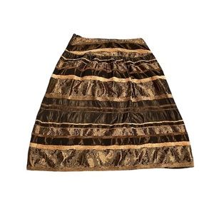 Multicolor Textured Floral MIDI Skirt